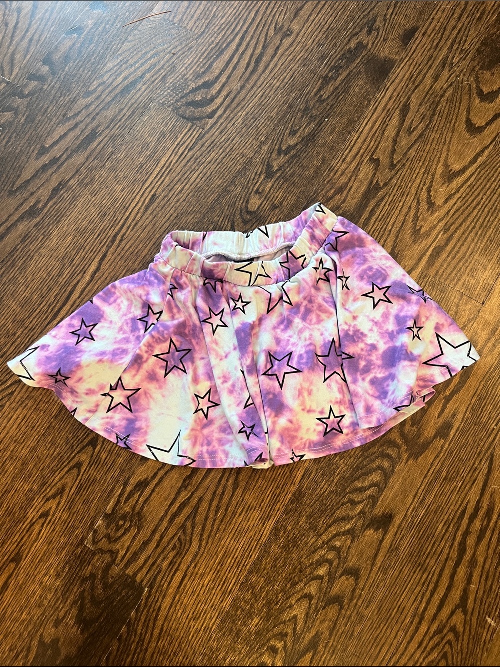 Girls Purple Tie-Dye Star Skater Skirt